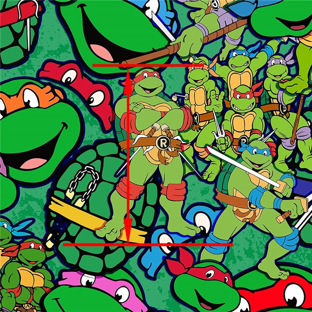 Teenage Mutant Ninja Turtles Printed Faux Leather Sheet Litchi has a pebble like feel with bright colors FeeFiFauxLeather