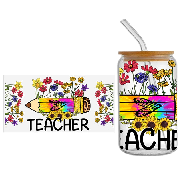 Teacher UV DTF Cup Wrap – Easy Cup Wrap for Tumblers & Projects FeeFiFauxLeather