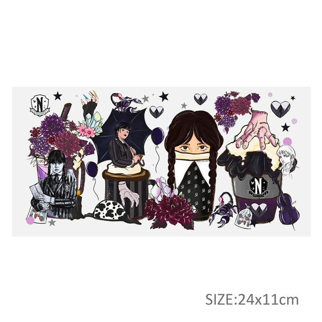 Wednesday UV DTF Glass Can Wrap FeeFiFauxLeather