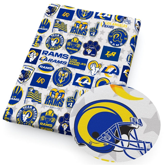 Rams Football Printed Fabric FeeFiFauxLeather