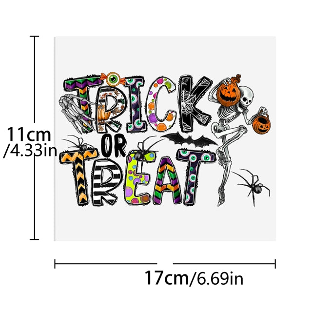 Halloween Trick or Treat UV DTF Cup Wrap – Easy Cup Wrap for Tumblers & Projects FeeFiFauxLeather