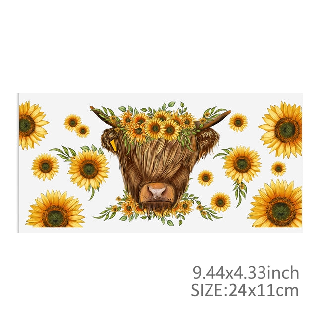 Cow UV DTF Glass Can Wrap FeeFiFauxLeather