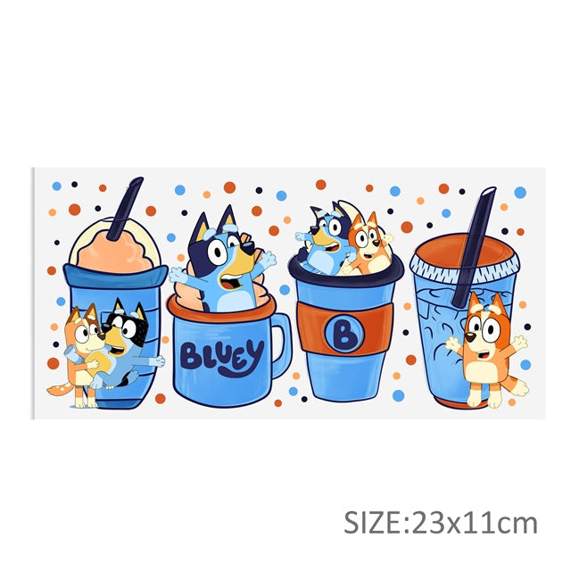 Blue Dog UV DTF Glass Can Wrap FeeFiFauxLeather