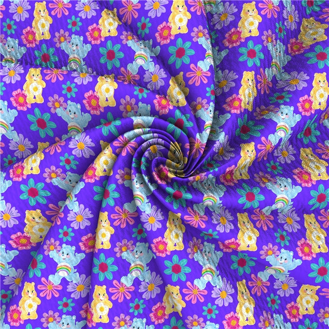 Care Bear Flower Textured Liverpool/ Bullet Fabric FeeFiFauxLeather