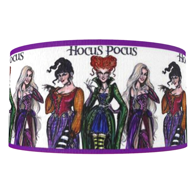 Hocus Pocus 1 Yard Printed Grosgrain Ribbon 1 1/2 inch wide FeeFiFauxLeather