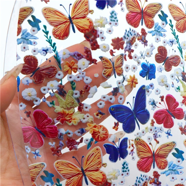 Butterfly Fall Printed See Through Transparent Sheet FeeFiFauxLeather