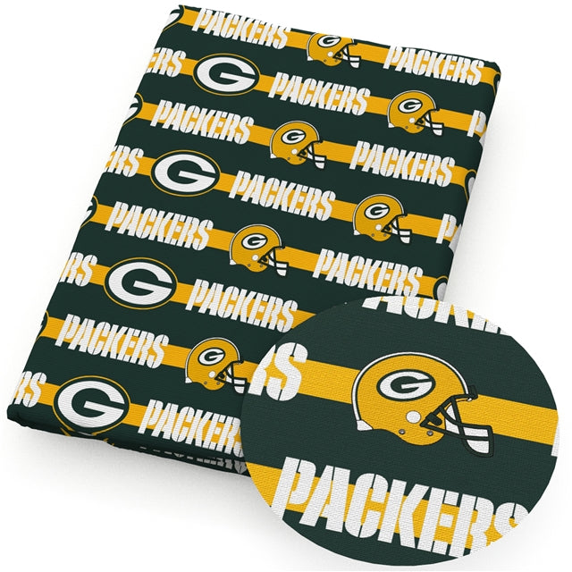Packers Football Printed Fabric FeeFiFauxLeather