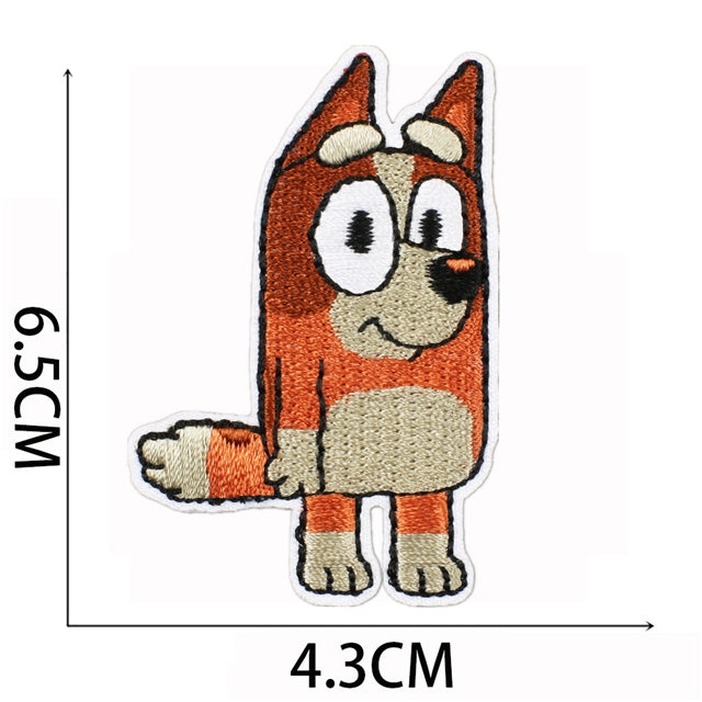Blue Dog Embroidery Patch FeeFiFauxLeather