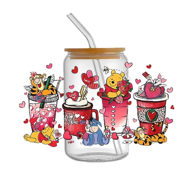 Pooh Bear UV DTF Cup Wrap – Cartoon Bear Cup Wrap Design for Tumblers & Cups FeeFiFauxLeather