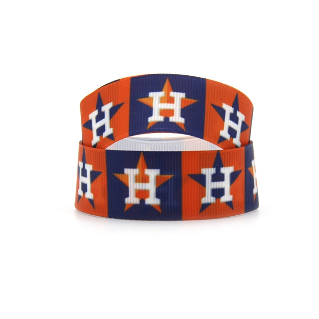 Astros Baseball 1 Yard Printed Grosgrain Ribbon 7/8inch wide
