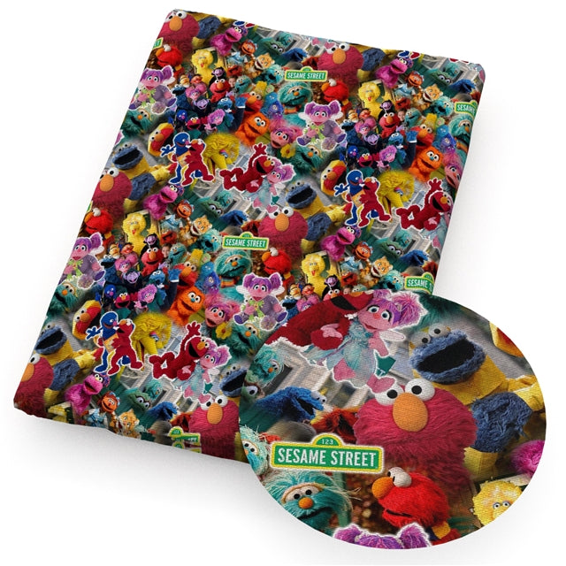 Sesame Street Printed Smooth Faux Leather Sheet FeeFiFauxLeather