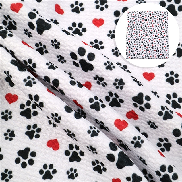 Paw Print Printed Fabric FeeFiFauxLeather