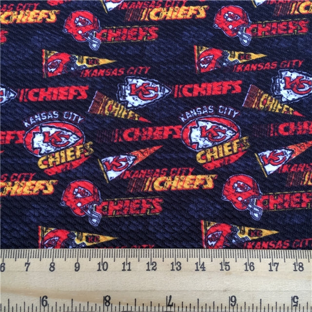 Chiefs Football Printed Fabric FeeFiFauxLeather