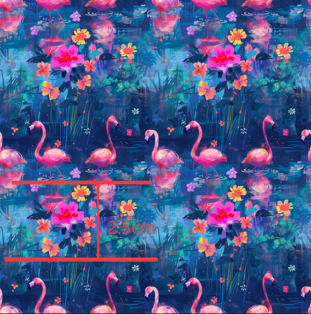 Flamingos Printed Smooth Faux Leather Sheet FeeFiFauxLeather
