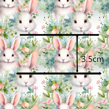 Bunny Rabbits Printed Smooth Faux Leather Sheet FeeFiFauxLeather