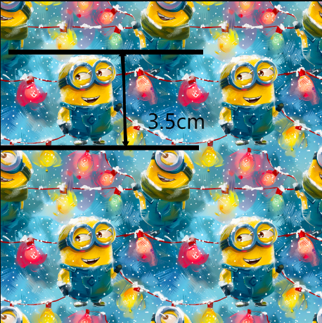 Minions Christmas Textured Liverpool/ Bullet Fabric FeeFiFauxLeather