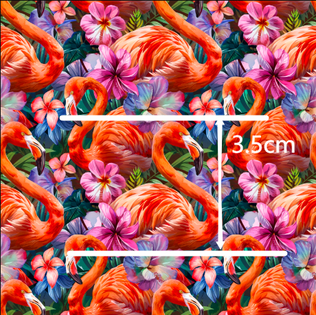 Flamingos Printed Smooth Faux Leather Sheet FeeFiFauxLeather