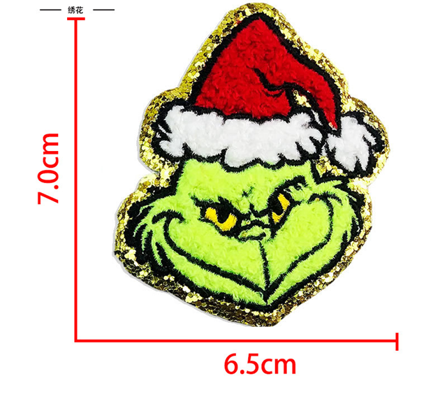 The Grinch Embroidery Patch FeeFiFauxLeather