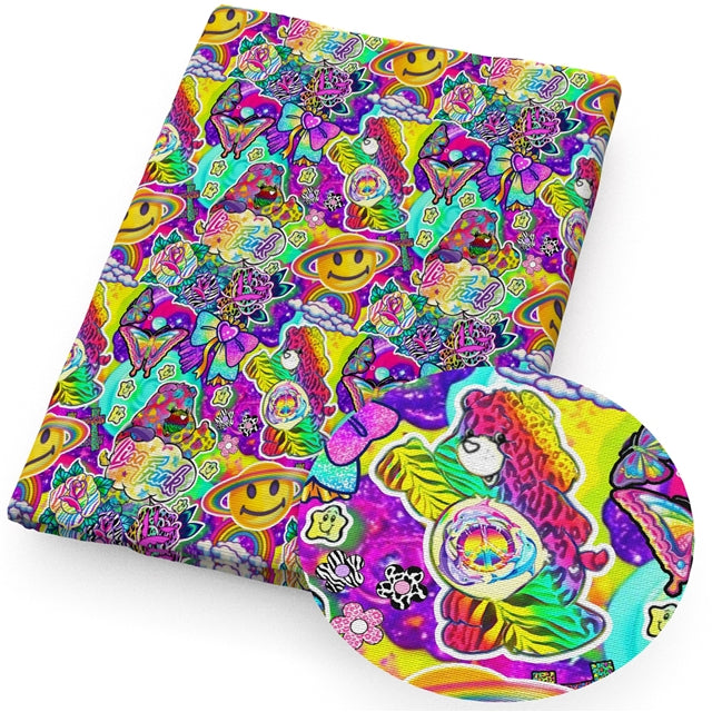 Rainbow Lisa Litchi Printed Faux Leather Sheet Litchi has a pebble like feel with bright colors FeeFiFauxLeather