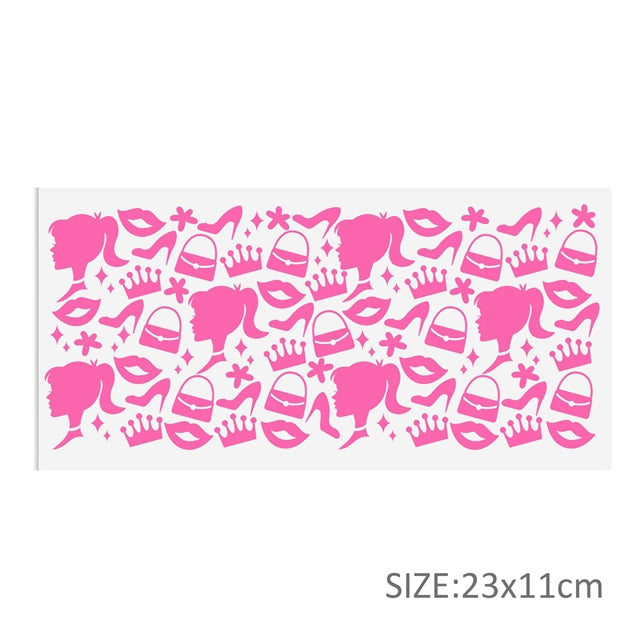 Fashion Doll UV DTF Glass Can Wrap FeeFiFauxLeather