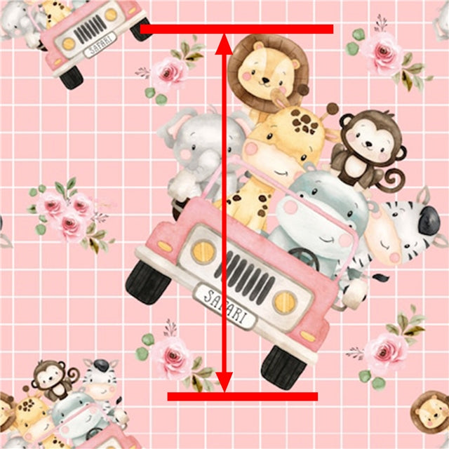 Zoo Animals Litchi Printed Faux Leather Sheet Litchi has a pebble like feel with bright colors FeeFiFauxLeather