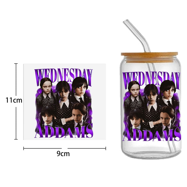 Wednesday Several Choices UV DTF Glass Can Wrap FeeFiFauxLeather