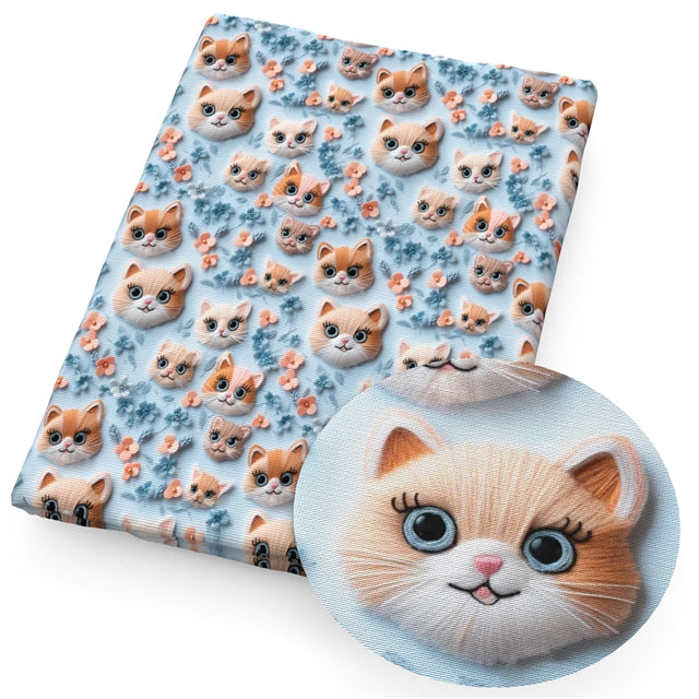 Cat Litchi Printed Faux Leather Sheet Litchi has a pebble like feel with bright colors FeeFiFauxLeather