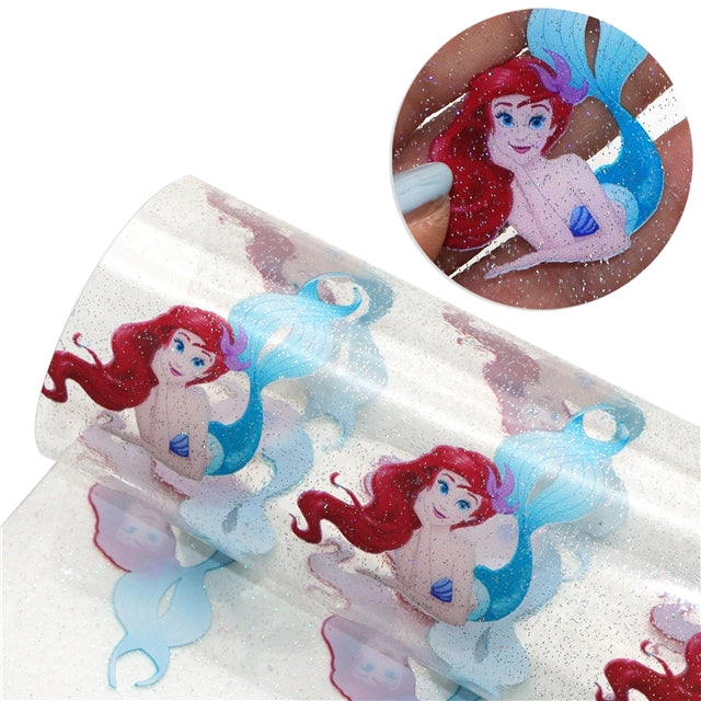 The Little Mermaid Ariel Printed See Through Sheet  Clear Transparent Sheet FeeFiFauxLeather