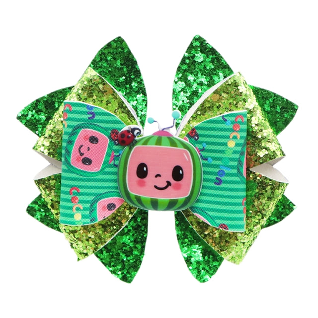 Cocomelon Printed Faux Leather Pre-Cut Bow Includes Centerpiece FeeFiFauxLeather