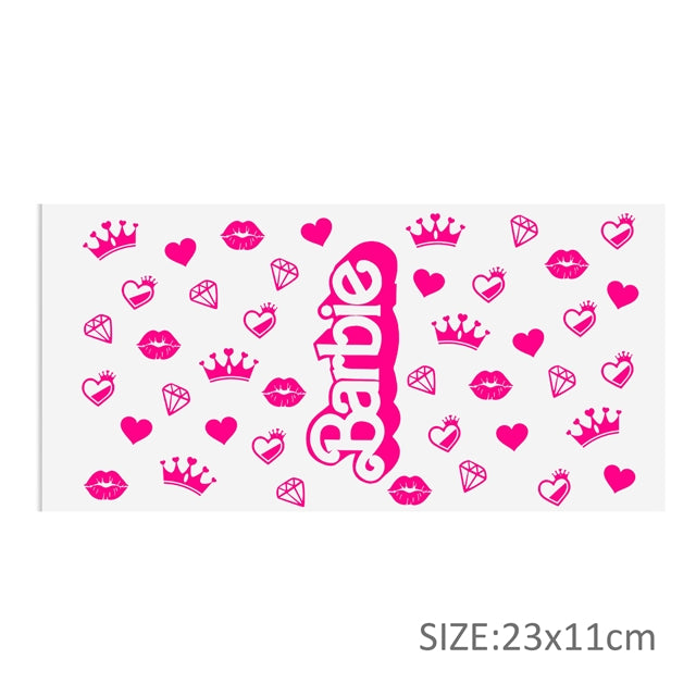 Fashion Doll UV DTF Glass Can Wrap FeeFiFauxLeather