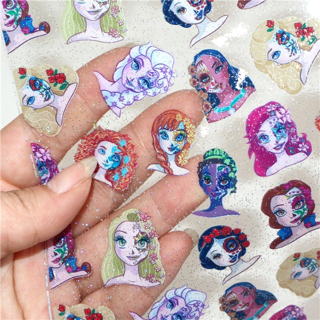 Princesses Printed See Through Sheet  Clear Transparent Sheet FeeFiFauxLeather