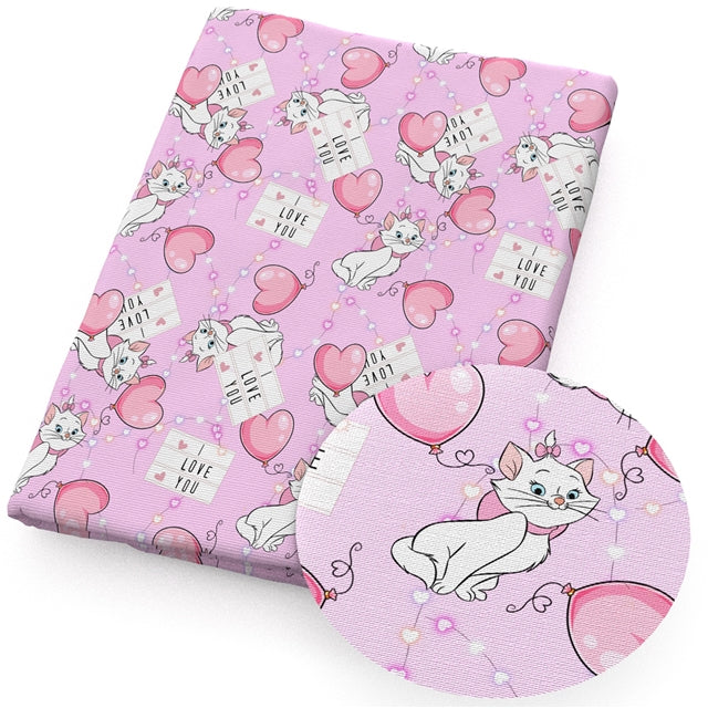 Marie The Aristocats Printed Faux Leather Sheet FeeFiFauxLeather