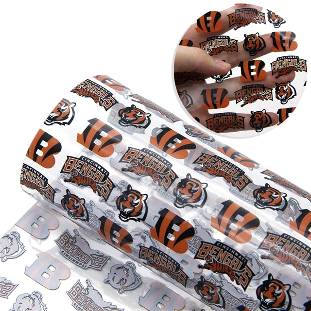 Bengals Printed See Through Sheet  Clear Transparent Sheet FeeFiFauxLeather
