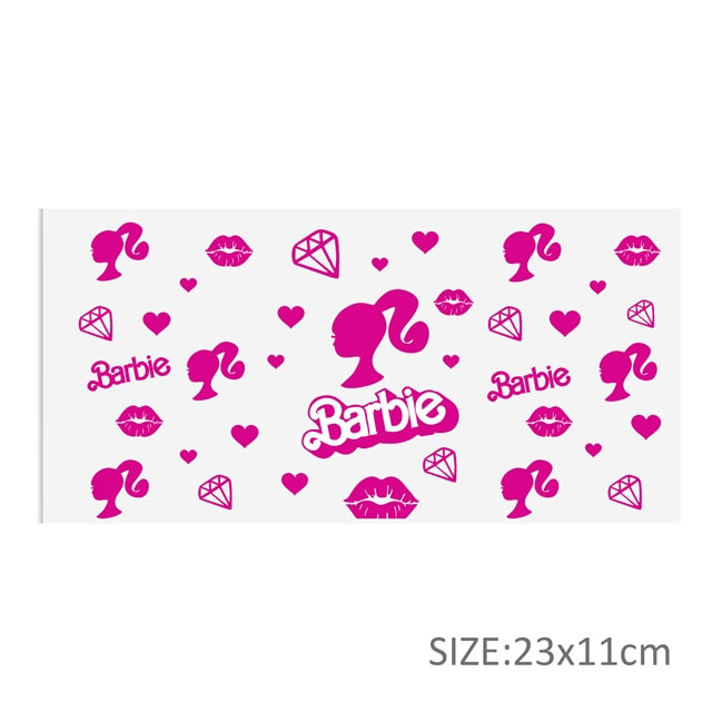 Fashion Doll UV DTF Glass Can Wrap FeeFiFauxLeather