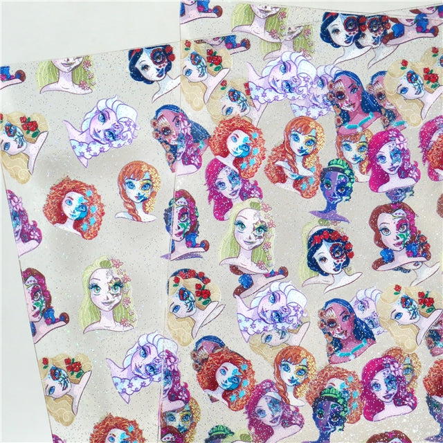 Princesses Printed See Through Sheet  Clear Transparent Sheet FeeFiFauxLeather
