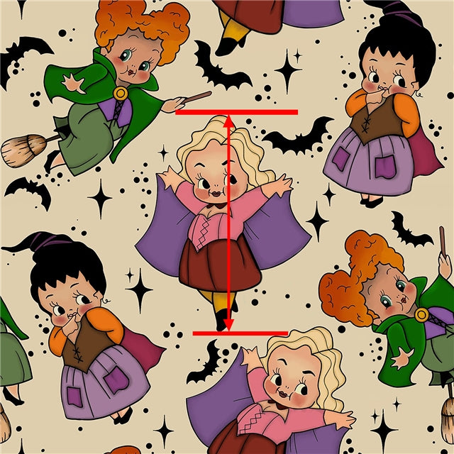 Hocus Pocus Witches Halloween Textured Liverpool/ Bullet Fabric FeeFiFauxLeather