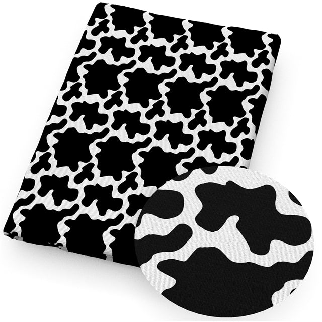 Cow Hide Litchi Printed Faux Leather Sheet FeeFiFauxLeather