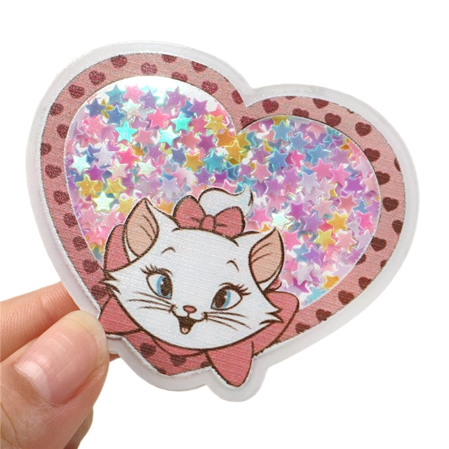Marie the Aristocats Quicksand Sequin Resin FeeFiFauxLeather