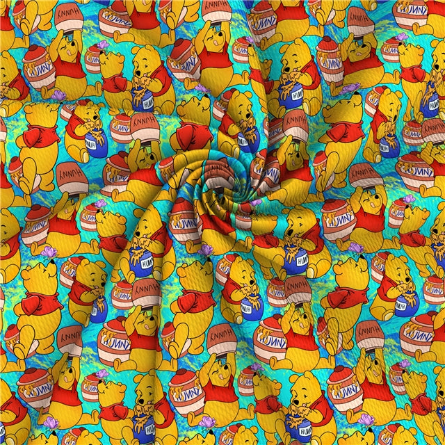 Winnie The Pooh Textured Liverpool/ Bullet Fabric FeeFiFauxLeather