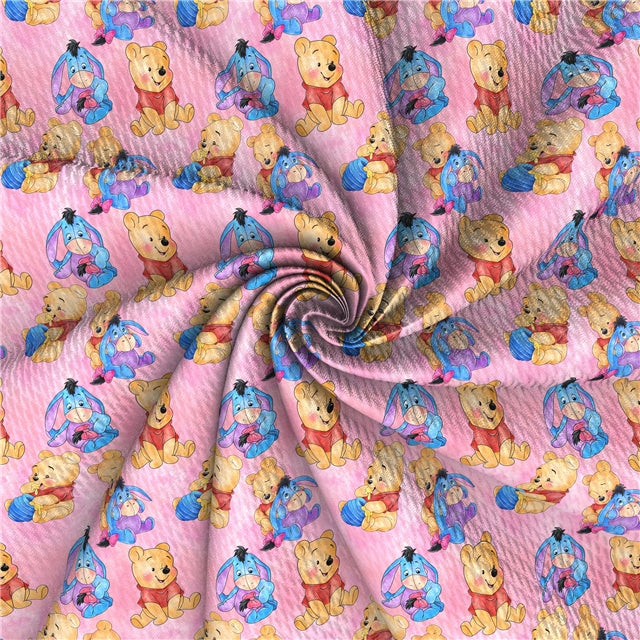 Winnie The Pooh Textured Liverpool/ Bullet Fabric FeeFiFauxLeather