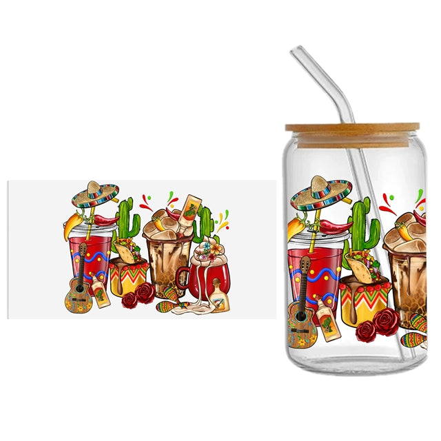 Cowboy UV DTF Glass Can Wrap FeeFiFauxLeather