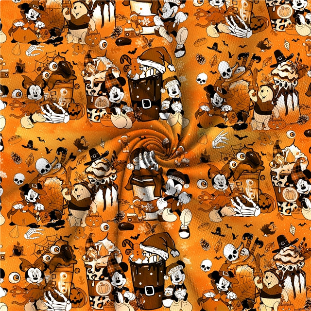 Mouse and Friends Fall Textured Liverpool/ Bullet Fabric FeeFiFauxLeather
