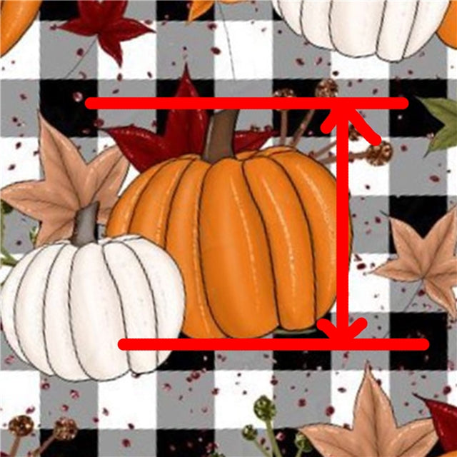 Pumpkin on Plaid Fall Bullet Textured Liverpool Fabric FeeFiFauxLeather