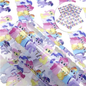 My Little Pony Printed See Through,Clear, Transparent Sheet FeeFiFauxLeather