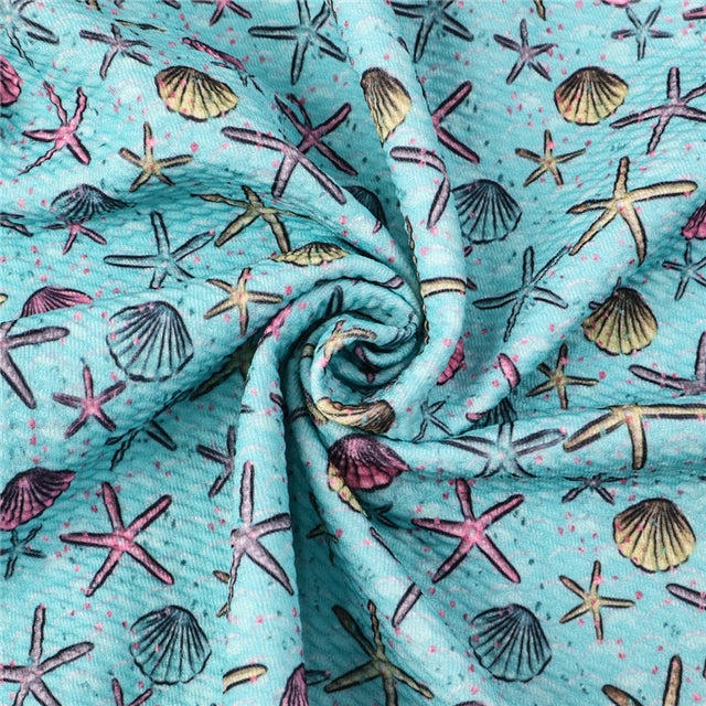 Sea Shells Beach Textured Liverpool/ Bullet Fabric with a textured feel