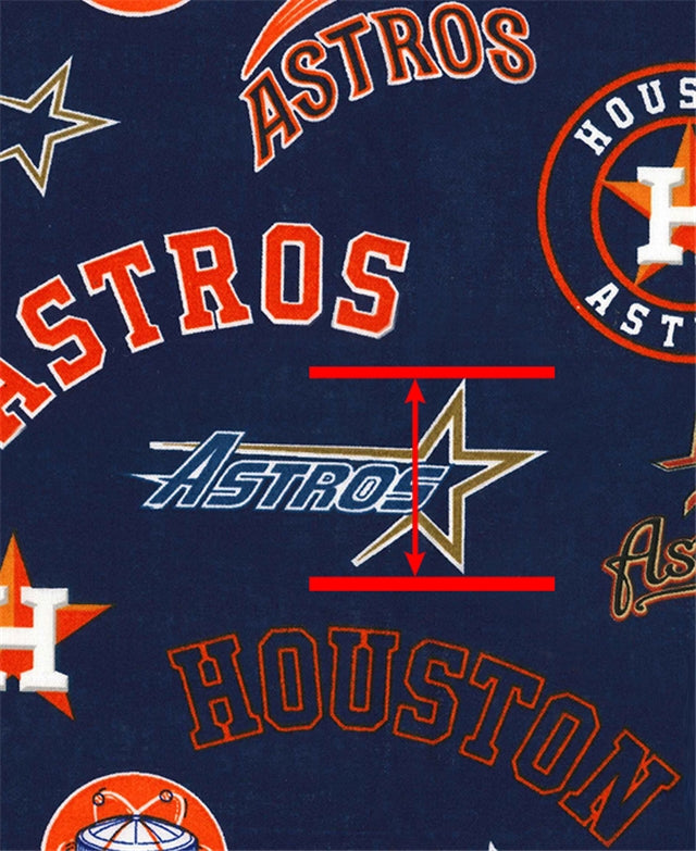 Astros Baseball Smooth Printed Faux Leather Sheet FeeFiFauxLeather