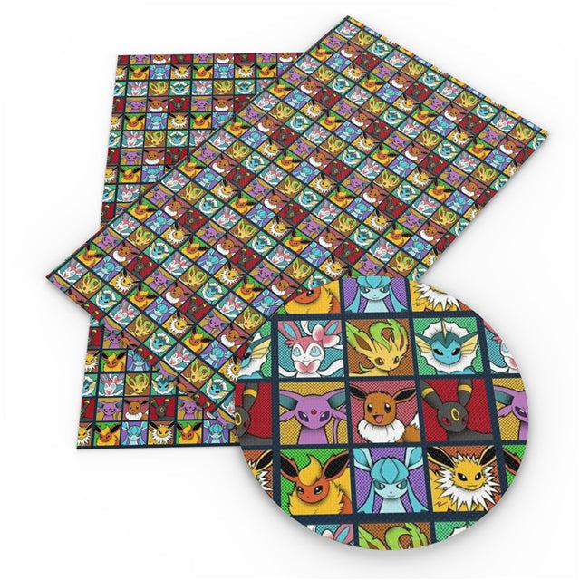 Pokemon Printed Smooth Faux Leather Sheet FeeFiFauxLeather