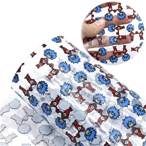 Dr Seuss Printed See Through Vinyl , Clear, Transparent Vinyl Sheet FeeFiFauxLeather