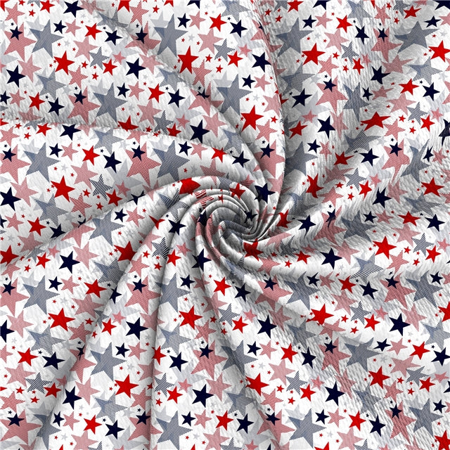 Red, White and Blue July 4th Print Bullet/Liverpool Fabric FeeFiFauxLeather