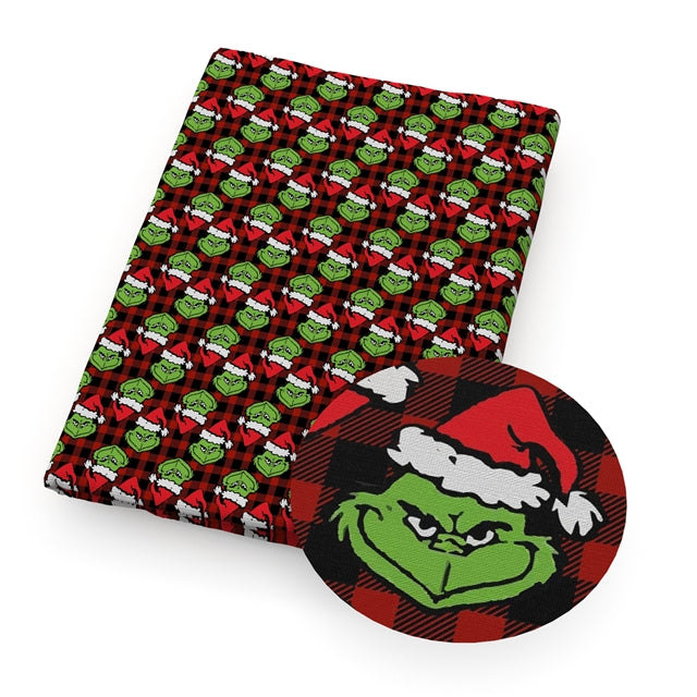 8x11, The Grinch Synthetic Leather, Custom Leather Sheets
